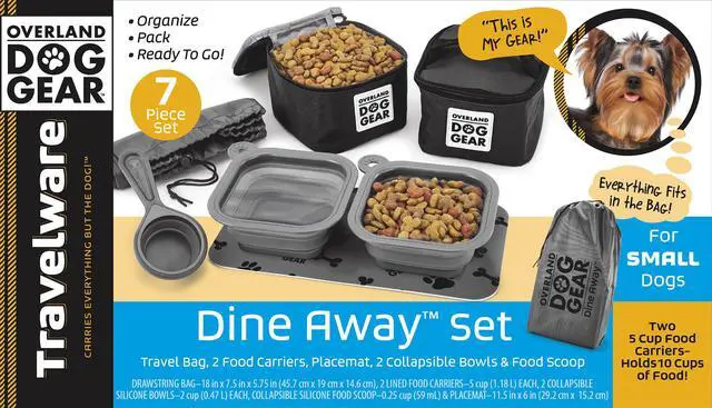 Main image of Mobile Dog Gear Dine Away Dog Travel Bag for Small Dogs with Dog Bowl Black