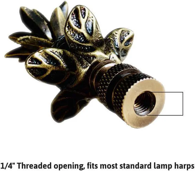 Alt view image 3 of 7 - Pineapple Lamp Finial Antique Brass Metal  3"h