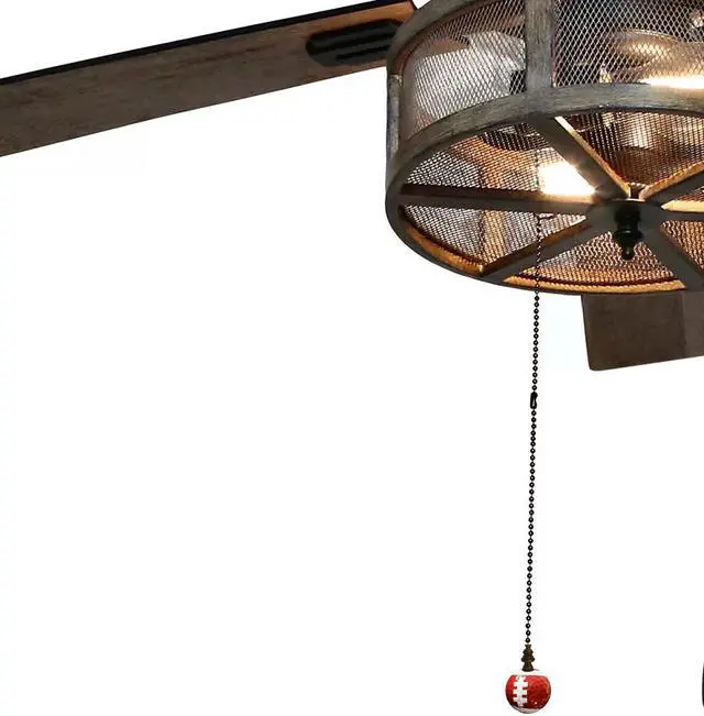 Alt view image 4 of 4 - Football Ceiling Fan Pull, 2.25"h with 12" Antiqued Brass Chain