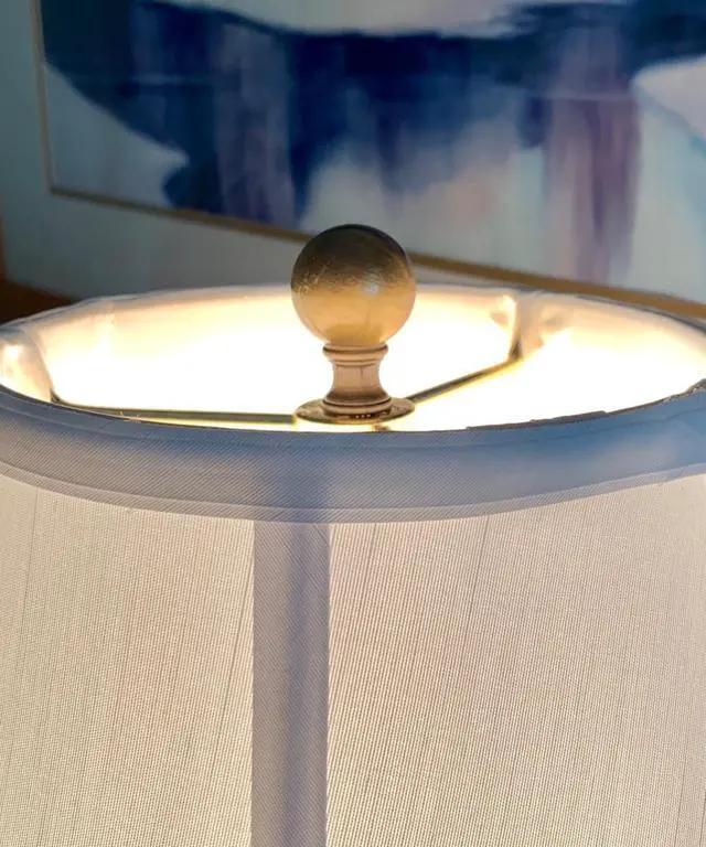 Alt view image 3 of 4 - Solid Sphere Round Lamp Finial Antique Brass 1.75"h
