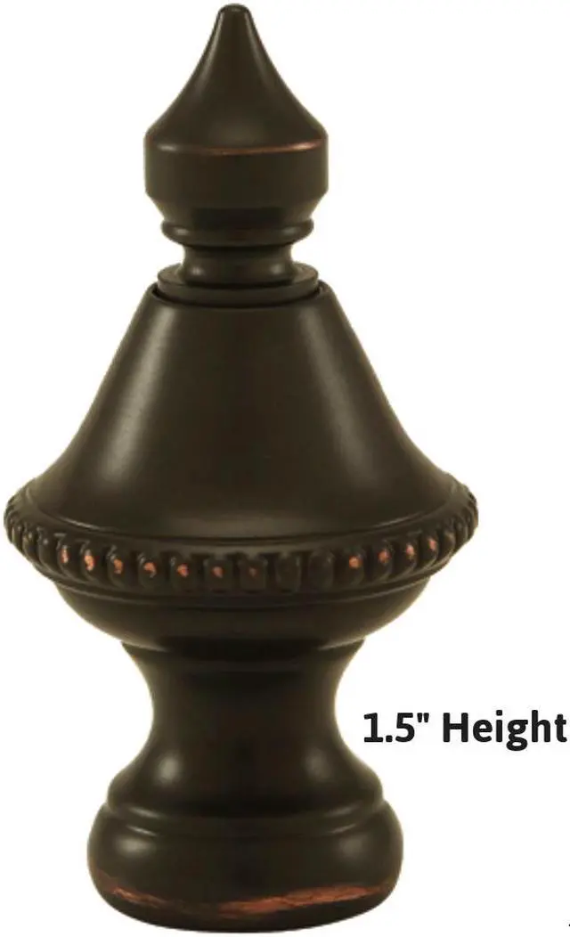 Alt view image 2 of 3 - Beaded Knob Lamp Shade Lamp Finial Spire Oiled Bronze 1.5"h