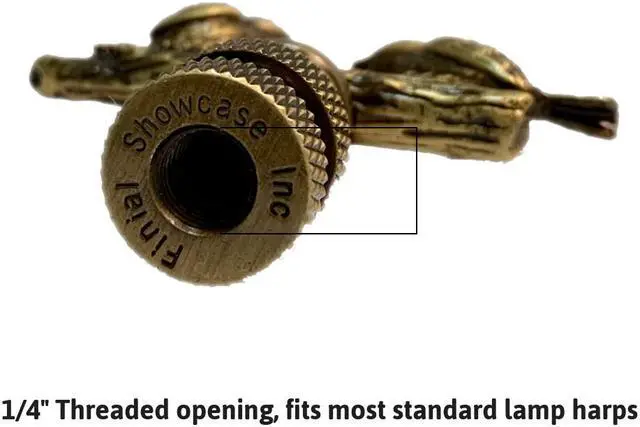 Alt view image 3 of 4 - Songbirds Lamp Finial Antique Brass Metal 1.75"h