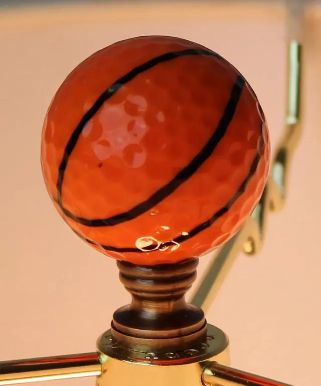 Alt view image 4 of 6 - Basketball Lamp Finial, Orange with Black Lining 2.25"h