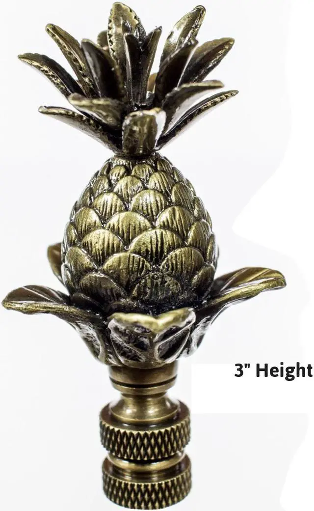 Alt view image 2 of 7 - Pineapple Lamp Finial Antique Brass Metal  3"h