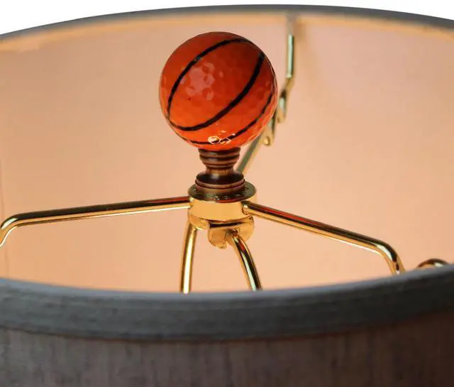 Alt view image 5 of 6 - Basketball Lamp Finial, Orange with Black Lining 2.25"h