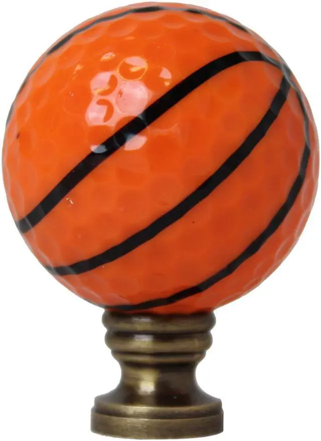 Main image of Basketball Lamp Finial, Orange with Black Lining 2.25"h