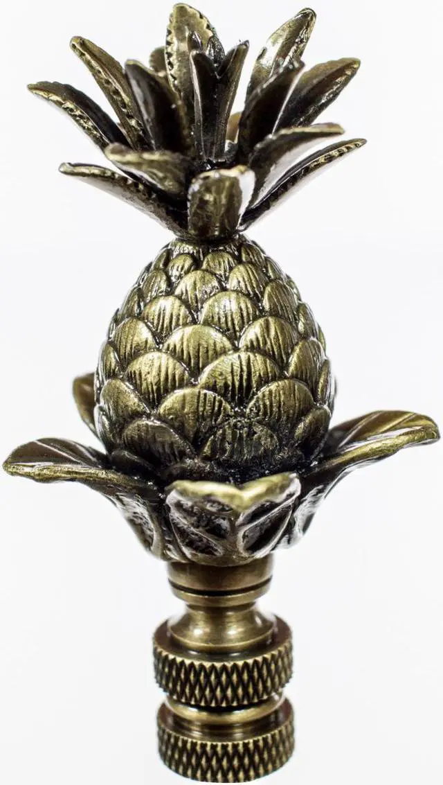 Main image of Pineapple Lamp Finial Antique Brass Metal  3"h