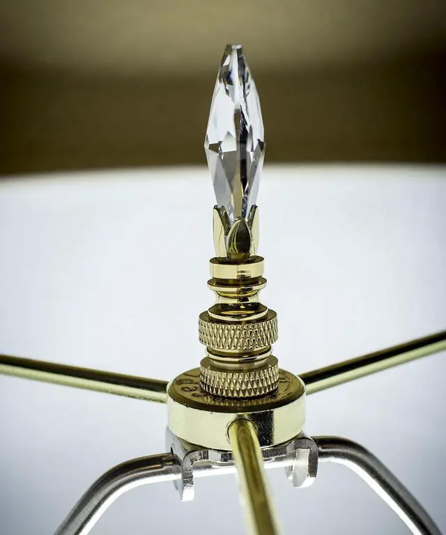 Alt view image 5 of 6 - Stephanov Crystal Small Tear Drop Lamp Finial Polished Brass 2.5"h