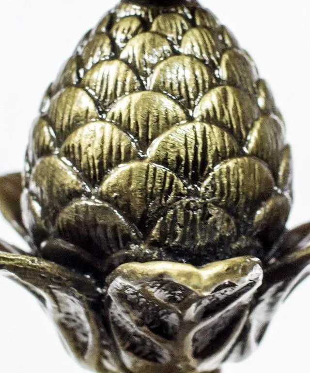 Alt view image 7 of 7 - Pineapple Lamp Finial Antique Brass Metal  3"h