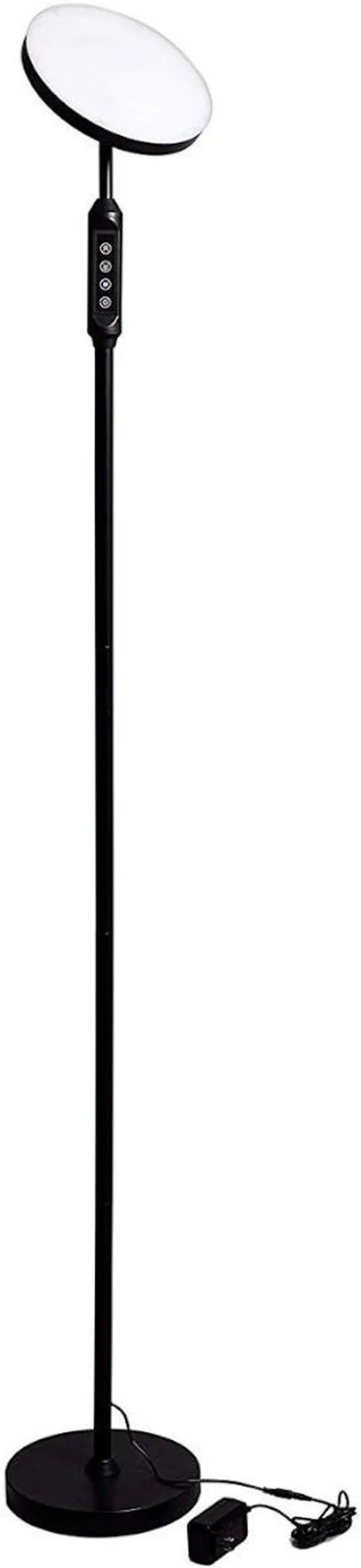 Main image of LED Torchiere Super Bright 70" Floor Lamp (5 Color Settings) 2,100 Lumens,Dimmable Black Metal with Remote