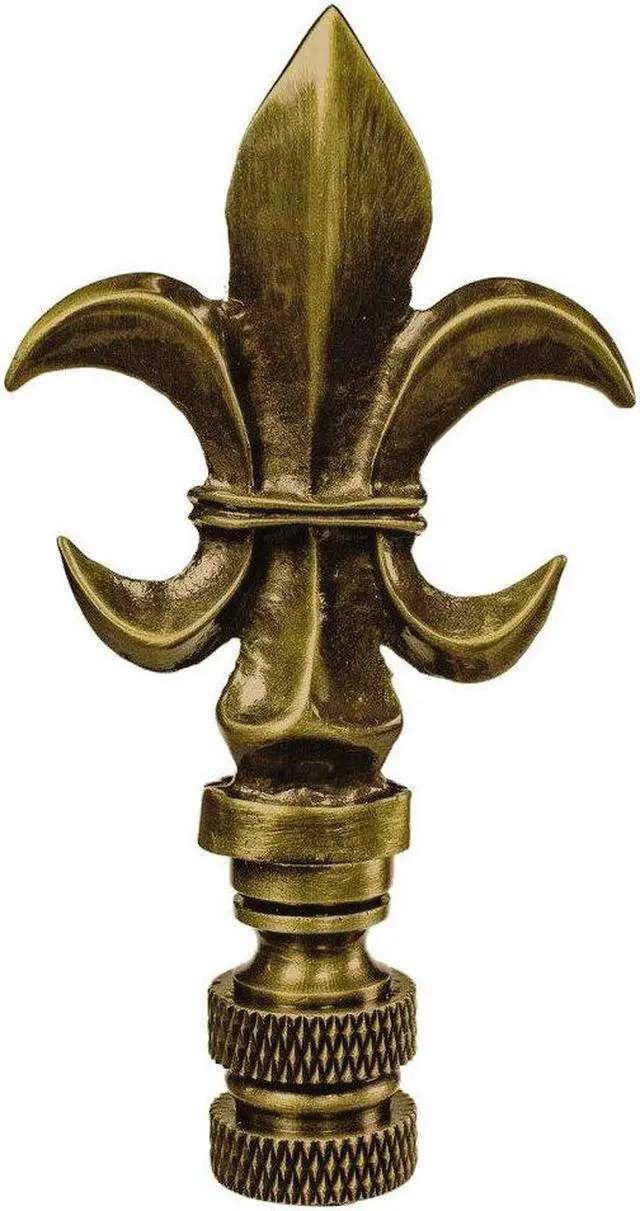 Main image of Fleur De Lis Antique Brass Lamp Finial 3.2"h