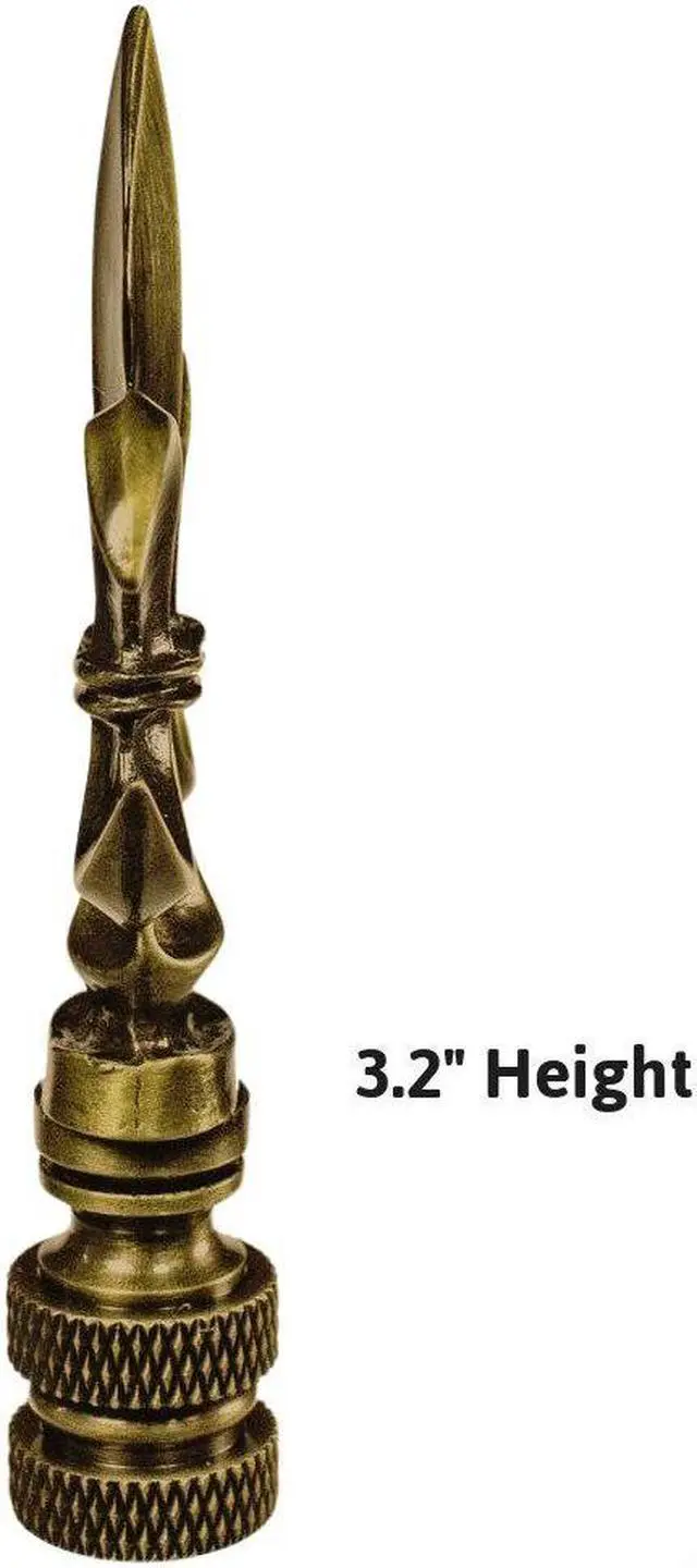 Alt view image 3 of 4 - Fleur De Lis Antique Brass Lamp Finial 3.2"h