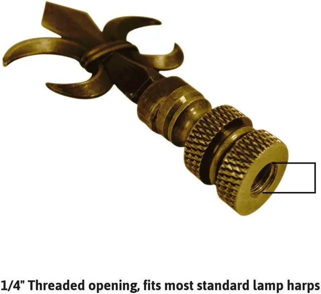 Alt view image 4 of 4 - Fleur De Lis Antique Brass Lamp Finial 3.2"h