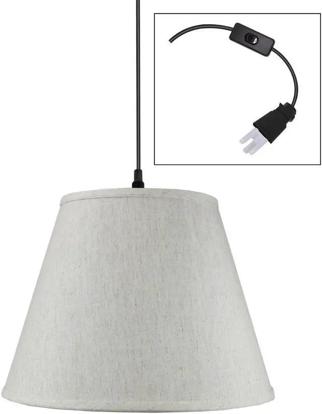Main image of 1 Light Swag Plug-In Pendant Hanging LampTextured Oatmeal