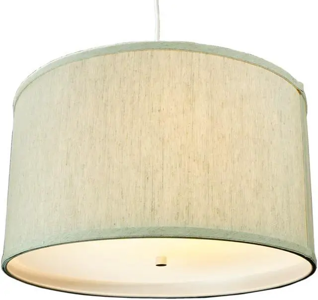 Alt view image 2 of 6 - Textured Oatmeal 2 Light Swag Plug-In Pendant with Diffuser