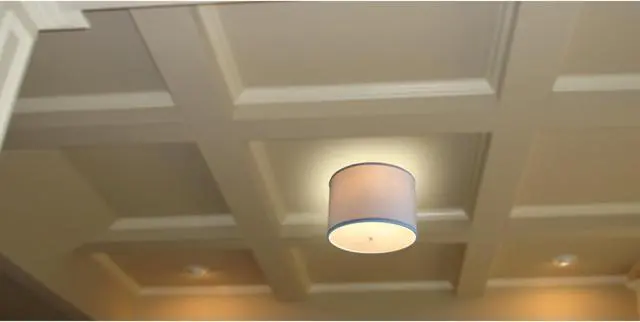Alt view image 6 of 6 - 14 Moderne Flush Mount Conversion Kit - DIY Convert your dated Glass Ceiling Light to a Modern White Fabric Drum Lamp Shade with Diffuser by Home Concept 14x14x10