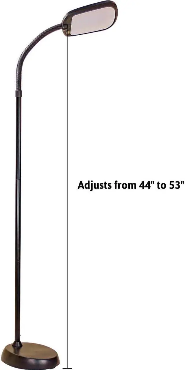 Alt view image 2 of 6 - LED Bright Reader Natural Daylight Full Spectrum Floor Lamp Black NEW SLIMMER DESIGN