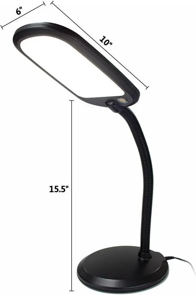 Alt view image 2 of 6 - LED Bright Reader Natural Daylight Full Spectrum Desk Lamp Black NEW SLIMMER DESIGN