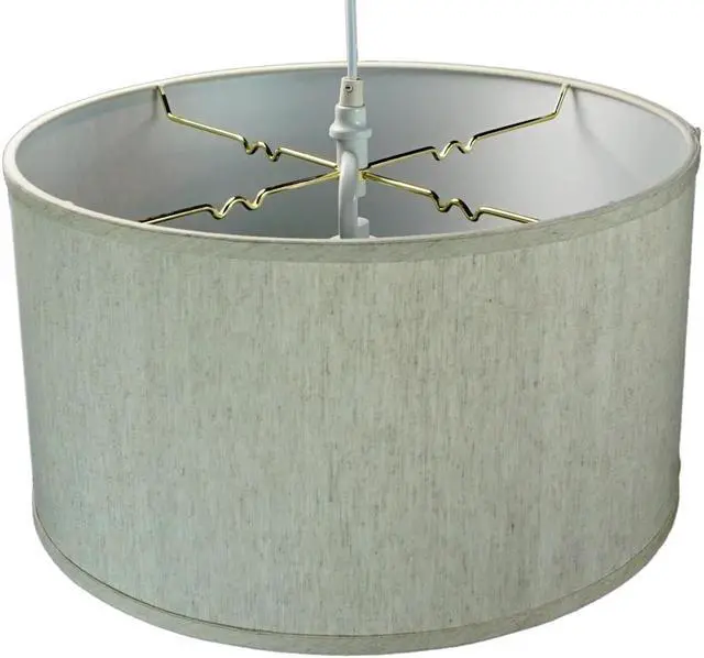 Alt view image 5 of 6 - Textured Oatmeal 2 Light Swag Plug-In Pendant with Diffuser