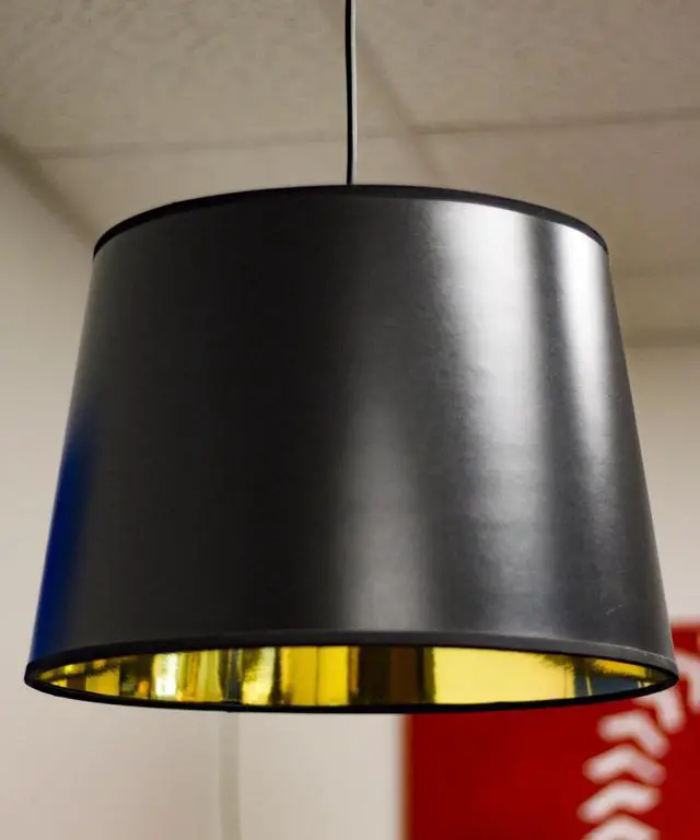 Alt view image 2 of 4 - 1-Light Plug In Swag Pendant Ceiling Light Black/Gold Shade