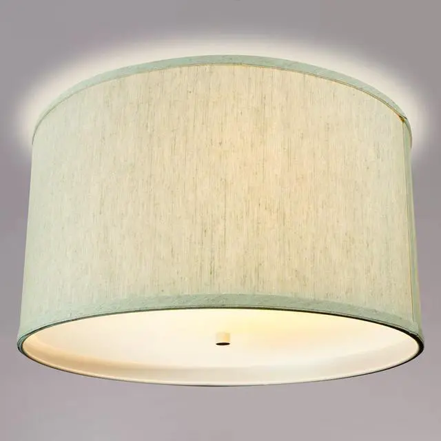 Main image of 16 Moderne Flush Mount Converter Kit Textured Oatmeal Hardback Drum Lampshade 16x16x8