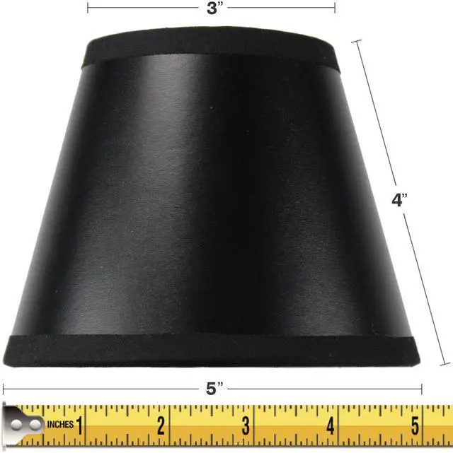Main image of 3x5x4 Black Parchment Gold-Lined Chandelier Candle Clip Lamp Shade