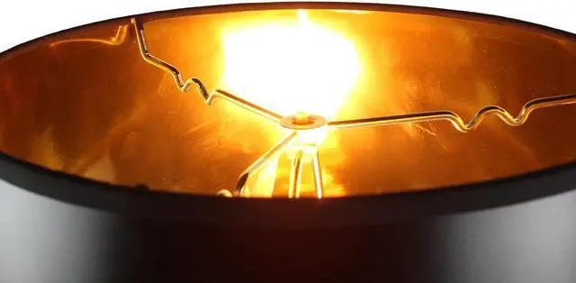 Alt view image 2 of 2 - 13x16x11 Black Parchment Gold-Lined Floor Lampshade