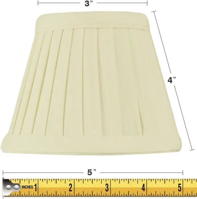 Alt view image 2 of 5 - 3x5x4 Crisp Linen Pleated Clip-on Candelabra Lampshade