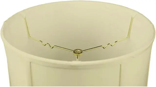 Alt view image 4 of 5 - Egg Shell Empire Shantung Fabric Drum Lamp Shade 14x16x17