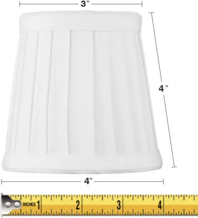 Alt view image 2 of 6 - 3x4x4 Down White Pleated Clip-on Candelabra Lampshade