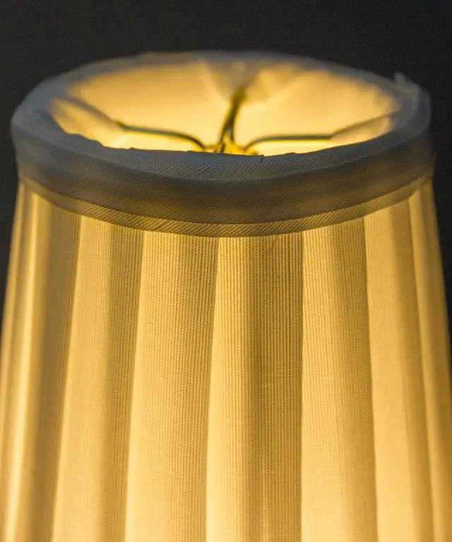 Alt view image 4 of 6 - 3x4x4 Down White Pleated Clip-on Candelabra Lampshade