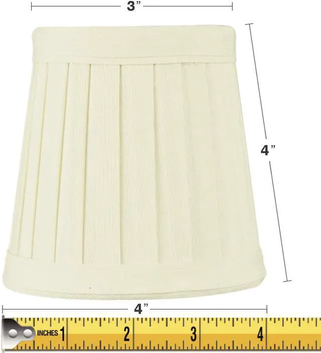 Alt view image 2 of 5 - 3x4x4 Egg Shell Pleated Clip-on Candelabra Lampshade