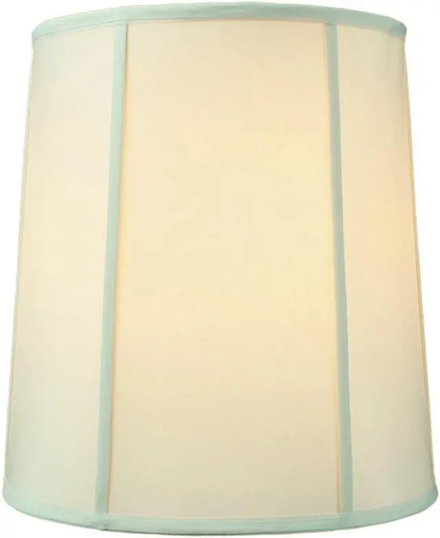 Alt view image 2 of 2 - 12x14x15 Drum Lampshade with Piping Eggshell
