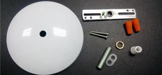 Alt view image 2 of 3 - White Canopy Kit by Home Concept- Convert plug in swag pendant to hardwire ceiling light in seconds - Includes everything you need. Turn that temporary hanging light to a permanent fixture today