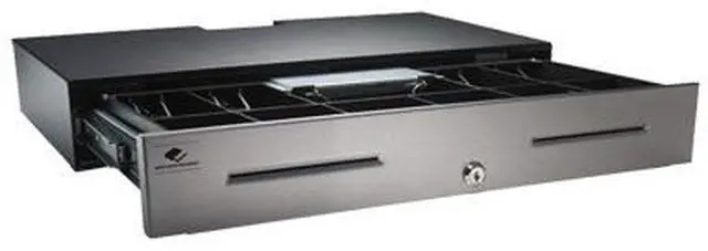 Main image of Apg Cash Drawers Ac520-Bl2111-H Pos Podium:12/24V Interface, Black,Horizontal Mnt,5Bill6Coi