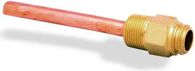 Main image of Honeywell 121371L 1/2" NPT Copper Immersion Well with 3/8" Bulb & Mounting Clamp