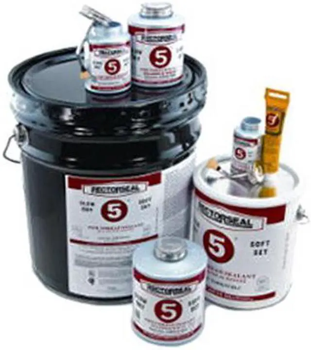 Main image of RectorSeal 25300 No. 5 Yellow Multi-Purpose Premium Pipe Thread Sealant, 1 qt Brush Top Can