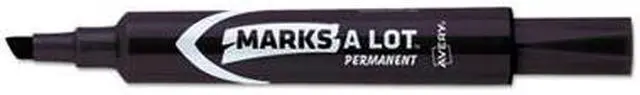 Alt view image 2 of 11 - Avery Marks-A-Lot Regular Desk-Style Permanent Marker Chisel Tip Black Dozen