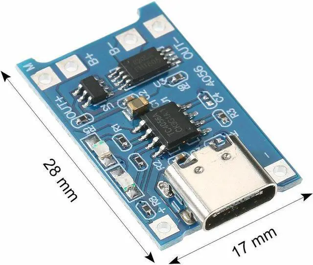 Alt view image 7 of 7 - 2pcs TP4056 5V 1A USB Type-C 18650 Lithium Battery Charging and Protection Board