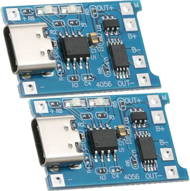 Main image of 2pcs TP4056 5V 1A USB Type-C 18650 Lithium Battery Charging and Protection Board