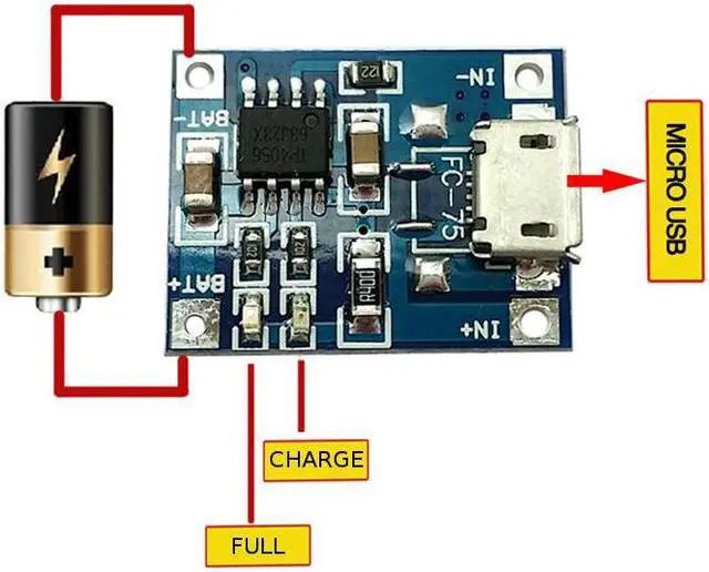 Alt view image 2 of 2 - 5pcs 5V Micro USB 1A 18650 Lithium Battery Charging Board Charger Module TP4056