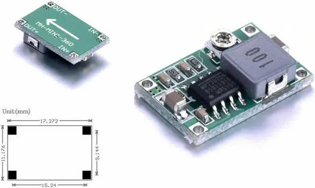Alt view image 2 of 2 - 2pcs Mini360 3A DC Voltage Step Down Power Converter Buck Module 3.3V 5V 9V 12V