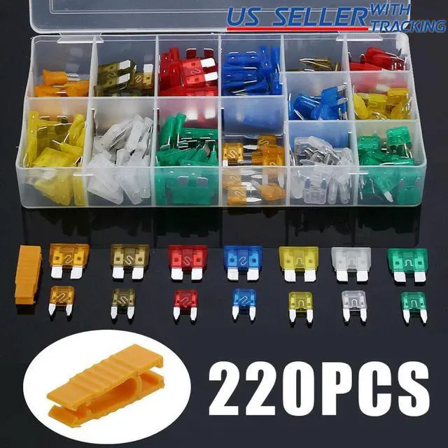 Main image of 220pc Blade Fuse Assortment Auto Car Truck Motorcycle Fuses Kit ATC ATO ATM