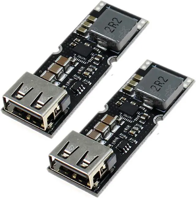 Main image of (2-Pack) JacobsParts 24W USB Fast Charge QC 3.0 Boost Module 3.7V Battery Input 5V 9V 12V Output DIY Power Bank