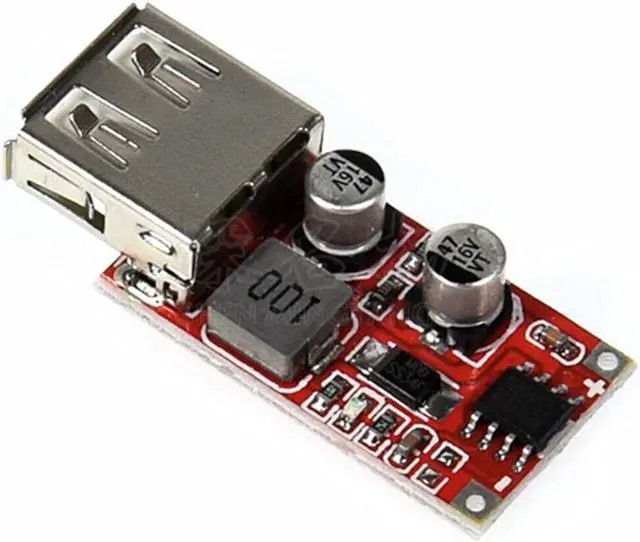 Alt view image 2 of 6 - 15W USB 5V 3A DC Buck Voltage Step-down Module 9V 12V 24V Input DIY Car Charger