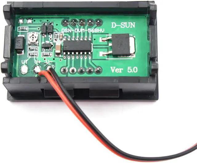 Alt view image 4 of 6 - JacobsParts DC 5-120V 2-Wire Voltmeter 3-Digit LED Display Panel Volt Meter Digital Voltage Tester (Red)