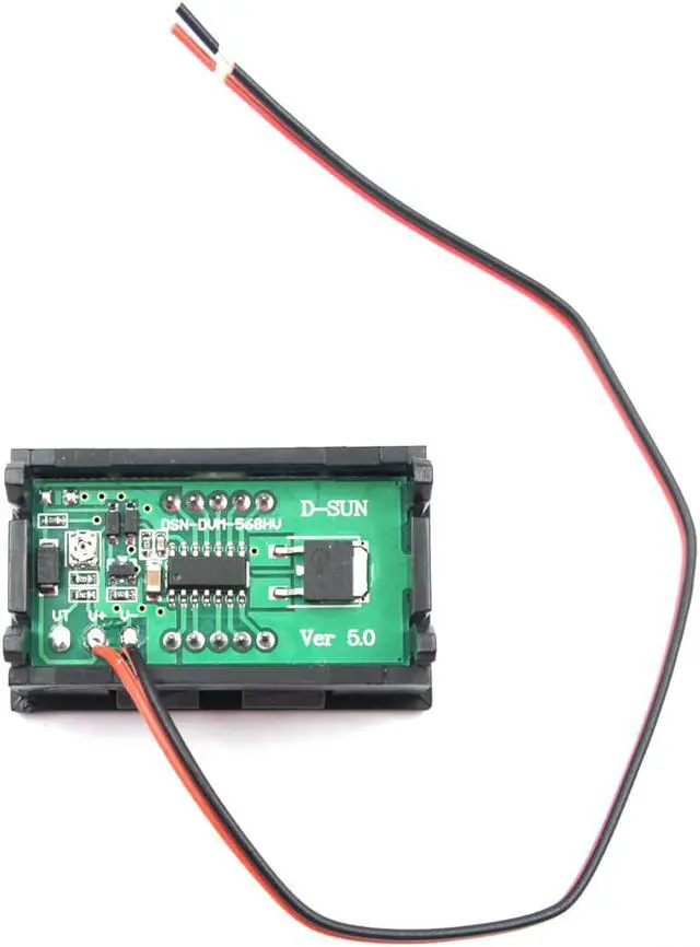 Alt view image 6 of 6 - JacobsParts DC 5-120V 2-Wire Voltmeter 3-Digit LED Display Panel Volt Meter Digital Voltage Tester (Red)