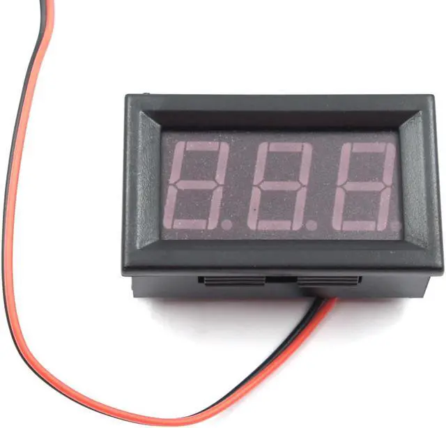 Alt view image 2 of 6 - JacobsParts DC 5-120V 2-Wire Voltmeter 3-Digit LED Display Panel Volt Meter Digital Voltage Tester (Red)