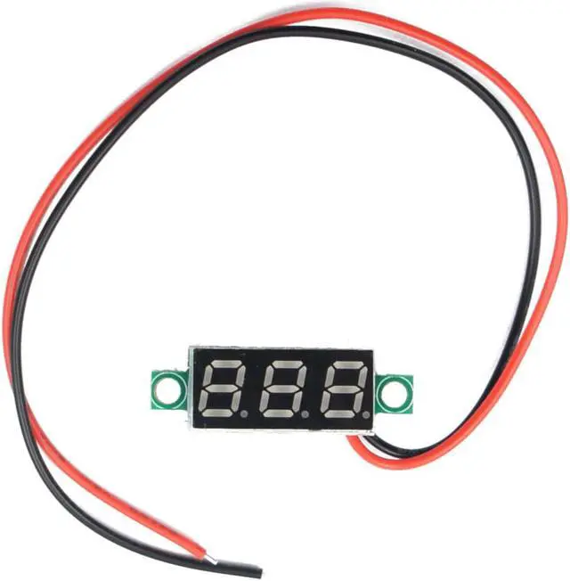 Alt view image 3 of 6 - DC 2.4-30V 2-Wire Voltmeter 3-Digit LED Display Panel Volt Meter Voltage Tester