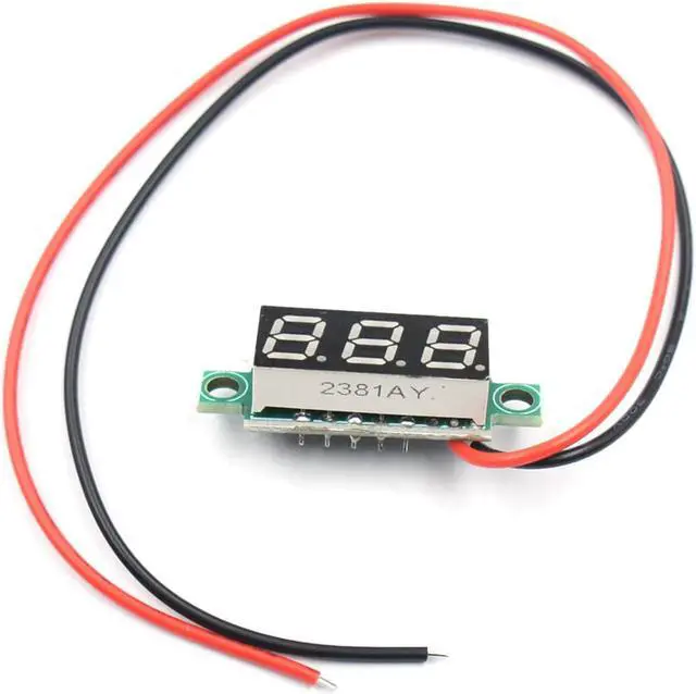 Alt view image 2 of 6 - DC 2.4-30V 2-Wire Voltmeter 3-Digit LED Display Panel Volt Meter Voltage Tester